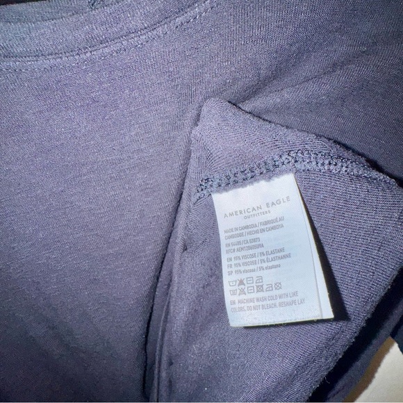 American Eagle Outfitters Charcoal Oversized Short Sleeve Tee - Picture 5 of 8